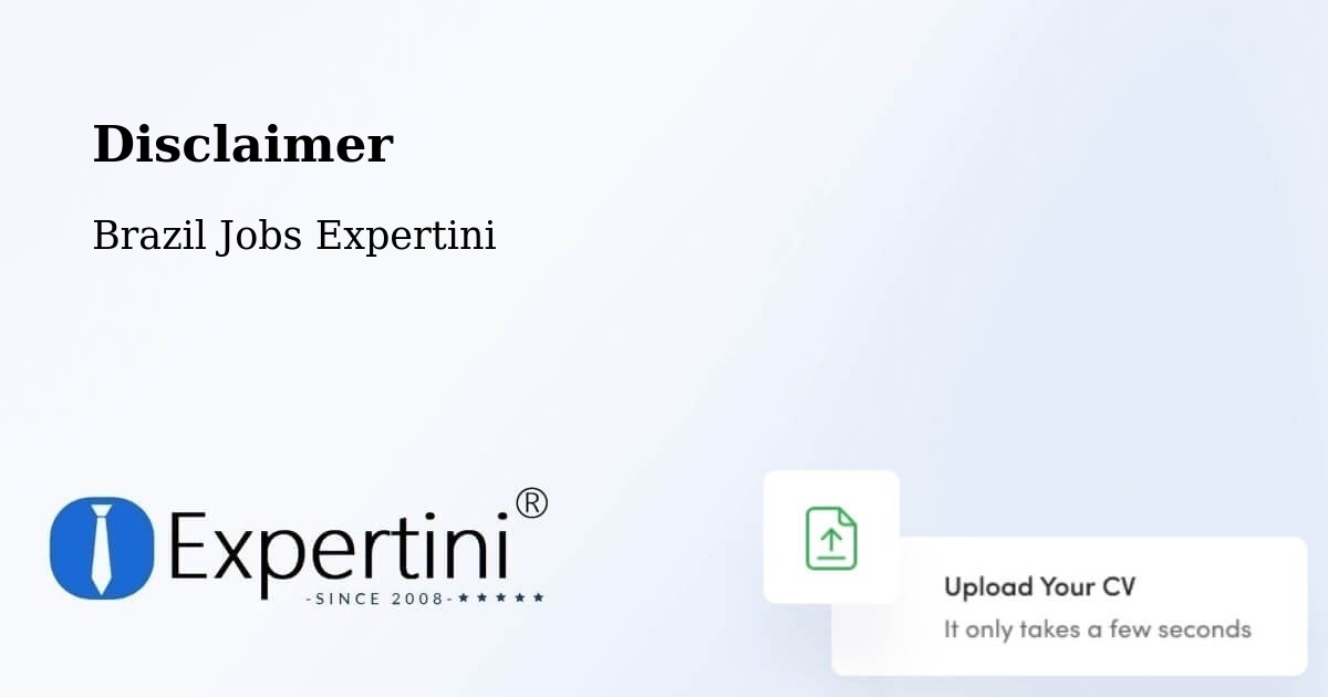 Disclaimer – Condeúba - Brazil Jobs Expertini